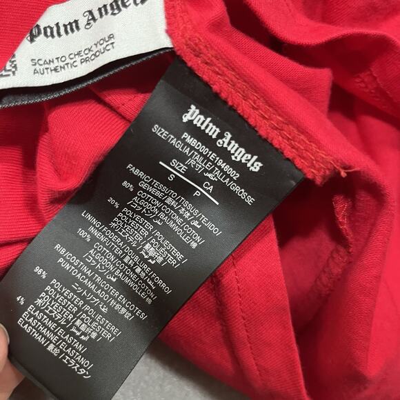 Palm Angels Classic Logo Red White Letter T-shirt Small - Picture 6 of 11